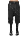 MINOAR - CLUSTER PANEL DROP CROTCH SHORTS, IN BLACK