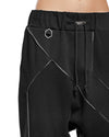 MINOAR - CLUSTER PANEL DROP CROTCH SHORTS, IN BLACK