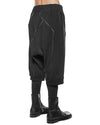MINOAR - CLUSTER PANEL DROP CROTCH SHORTS, IN BLACK