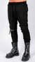 DAVID'S ROAD - JERSEY SLIM TROUSERS WITH LEATHER DETAILS, IN BLACK