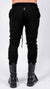 DAVID'S ROAD - JERSEY SLIM TROUSERS WITH LEATHER DETAILS, IN BLACK