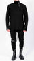 DAVID'S ROAD - JERSEY TURTLENECK TOP WITH LEATHER DETAILS, IN BLACK