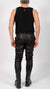 DAVID'S ROAD - LEATHER EFFECT SLIM TROUSERS, IN BLACK