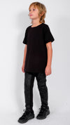 SONS OF SIOUX - LEATHER EFFECT SWEATSHIRT PANTS, IN BLACK