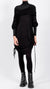 LA HAINE INSIDE US - MAXI HOODED DRESS WITH ADJUSTABLE STRINGS, IN BLACK