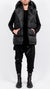 LA HAINE INSIDE US - LONG SLEEVELESS DOWN JACKET WITH REMOVABLE BOTTOM IN BLACK