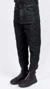 MD75 - LOW CROTCH DENIM TROUSERS, IN BLACK