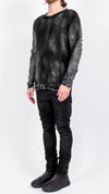 MD75 - KNITTED LIGHT SWEATER, IN HANDWASHED BLACK