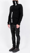 MD75 - KNITTED TURTLENECK SWEATER, BLACK