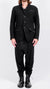 NOSTRA SANTISSIMA - TAILORED JACKET WITH WHITE EDGES, IN BLACK