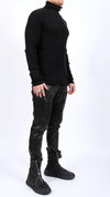 MD75 - LONGLSEEVE WOOL TURTLENECK TOP, IN BLACK