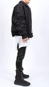 PERSONNAGE - OVERSIZED BOMBER, IN WASHED BLACK