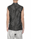 MINOAR - DIFFUSE CRUSHED SLEEVELESS SHIRT, IN BLACK