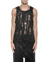MINOAR - FILAMENTOUS SHADES TANK TOP, IN BLACK