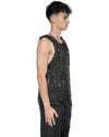 MINOAR - FILAMENTOUS SHADES TANK TOP, IN BLACK