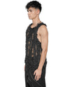 MINOAR - FILAMENTOUS SHADES TANK TOP, IN BLACK