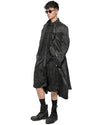 MINOAR - FILAMENTOUS SLEEVELESS COLLAR SHIRT, IN BLACK