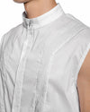 MINOAR - GRAVITY LAYERS SLEEVELESS SHIRT, IN WHITE