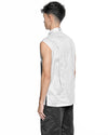 MINOAR - GRAVITY LAYERS SLEEVELESS SHIRT, IN WHITE