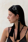OBJECT & DAWN - AMAYA BEADED BOW MODULAR HEADBAND, IN JET BLACK
