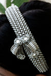 OBJECT & DAWN - AMAYA BEADED BOW MODULAR HEADBAND, IN PEARL