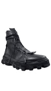 PURO - LEATHER HIGH TOP SNEAKERS WITH LACES, IN BLACK