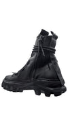 PURO - LEATHER HIGH TOP SNEAKERS WITH LACES, IN BLACK