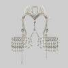 OBJECT AND DAWN - JAS MODULAR HEADPIECE SYSTEM W/FACE CHAIN, COWRIE SHELL TASSELS, IN PEARL