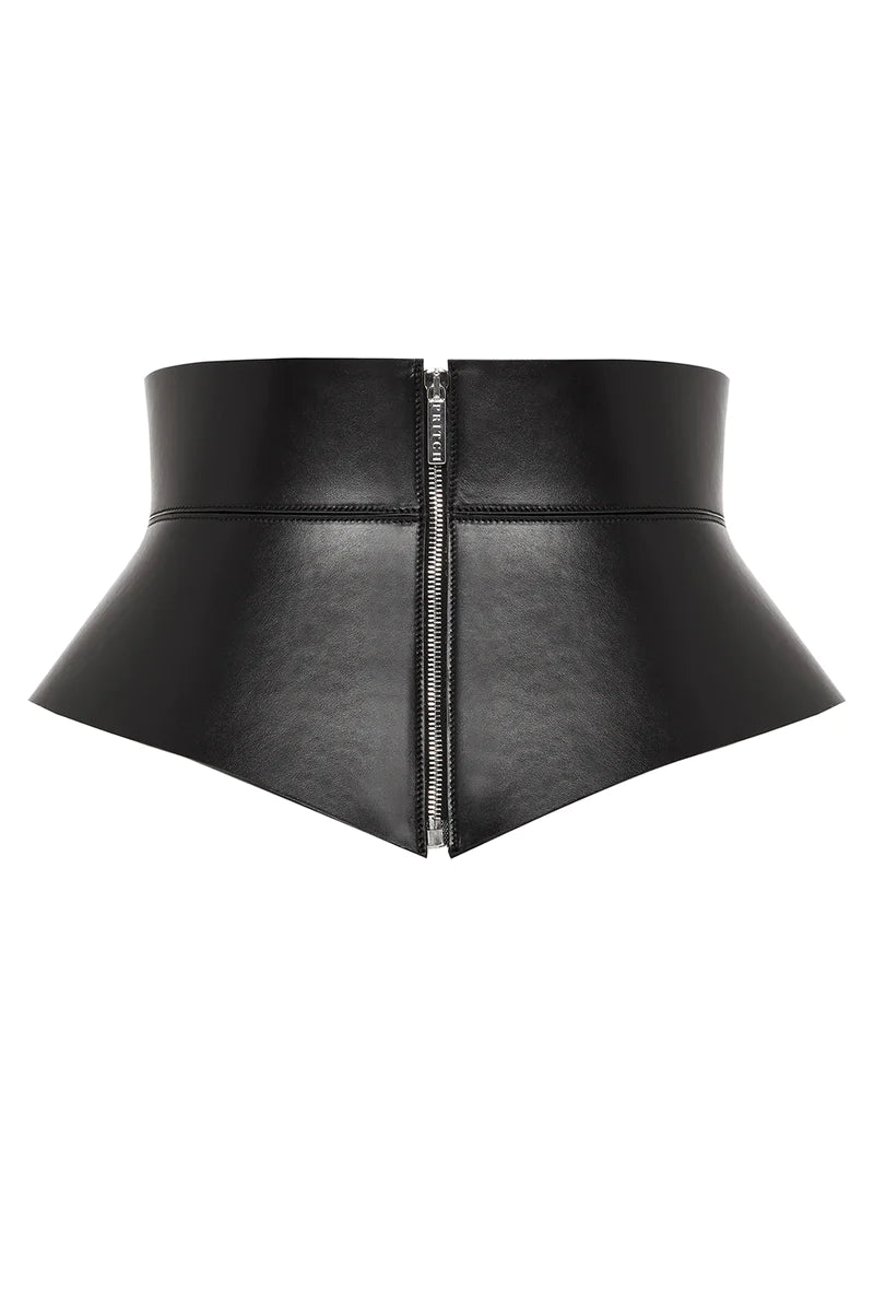 PRITCH - LEATHER LACE UP CORSET BELT, IN BLACK – Springsioux