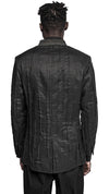 MINOAR - LINEAR CRUSHED TECHNIQUE BLAZER JACKET, IN BLACK