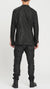 MASNADA - COATED LINEN SHIRT WITH STITCHES, IN BLACK