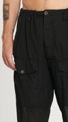 MASNADA - OVERSIZED COTTON PANTS, IN BLACK