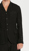 MASNADA - LINEN JACKET WITH STITCHES, IN BLACK