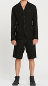 MASNADA - LINEN JACKET WITH STITCHES, IN BLACK