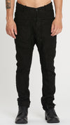 MASNADA - LINEN LOW CROTCH PANTS WITH STITCHES, IN BLACK