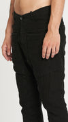 MASNADA - LINEN LOW CROTCH PANTS WITH STITCHES, IN BLACK