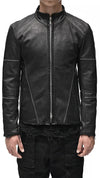MINOAR - BIKER HORSE LEATHER JACKET, IN BLACK