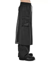 MINOAR - DOUBLE LAYERS LOOSE CUT PANTS, IN BLACK