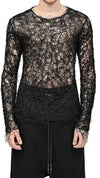 MINOAR - FIBER WEB BONDED LONG SLEEVE TOP, IN BLACK
