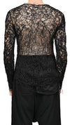 MINOAR - FIBER WEB BONDED LONG SLEEVE TOP, IN BLACK