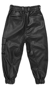 MINOAR - VEGAN LEATHER CURVE CARGO PANTS, IN BLACK