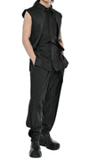 MINOAR - TRIGON LAYERED SLEEVELESS SHIRT, IN BLACK