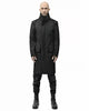 MINOAR - REVERSED HIGH NECK WOOL COAT, IN BLACK