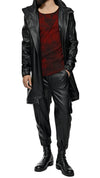 MINOAR - VEGAN LEATHER CURVE CARGO PANTS, IN BLACK