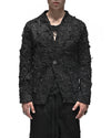 MINOAR - FIBER BOND PATCHWORK DENIM BLAZER, IN BLACK