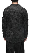 MINOAR - FIBER BOND PATCHWORK DENIM BLAZER, IN BLACK