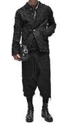 MINOAR - FIBER BOND PATCHWORK DENIM BLAZER, IN BLACK