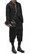 MINOAR - FIBER BOND PATCHWORK DENIM BLAZER, IN BLACK