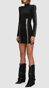 PRITCH LONDON - BEADED MINI DRESS, IN BLACK