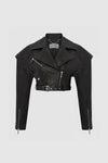 PRITCH LONDON - SHARP SHOULDER BIKER LEATHER JACKET, IN BLACK